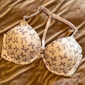 PINK Victoria's Secret Lavender Bow Pattern Bra